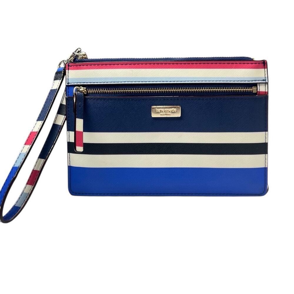 Kate Spade Wristlet Striped Laurel Way Print Nautical Sporty Classic Preppy